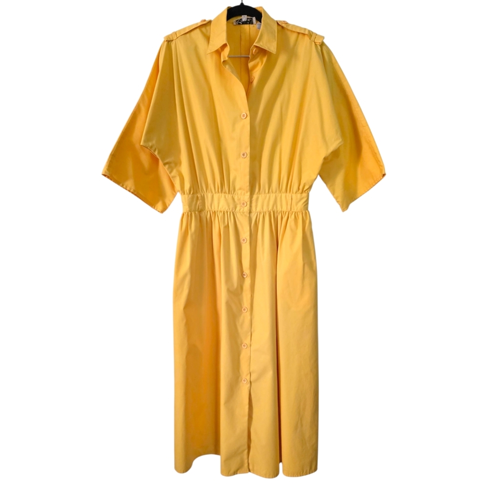 Vintage Rouie Sunnyโ Yellow Midi Shirtdress